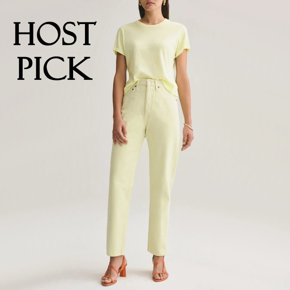NWT Agolde 90s mid rise loose fit jeans limoncello - Picture 1 of 11